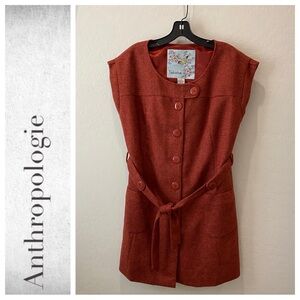 Anthropologie Blustery Days Dress Coat Vest by Tabitha NWOT